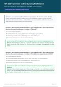 NR 103 Transition to the Nursing Profession&NewLine;Week 10 Exam Study Guide &vert; Questions with 100&percnt; Correct Answers