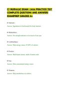 C7 NUR1023C EXAM 1 2026 PRACTICE TEST&NewLine;COMPLETE QUESTIONS AND ANSWERS&NewLine;EXAMPREP GRADED A&plus;&NewLine;