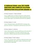 C7 NUR1023C EXAM 1 2026 TEST PAPER&NewLine;QUESTIONS AND COMPLETE SOLUTIONS&NewLine;CERTIFICATION EVALUATION GRADED A&plus;