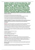 Healthcare Quality and Outcomes Exam Prep &ndash; Real Practice Questions&comma; Answers & Detailed Rationales &lpar;Updated 2026&rpar;  &vert; Quality Improvement Models &lpar;PDSA&comma; Lean & Six Sigma&rpar;&comma; Patient Safety & Risk Reduction&comma; Healthcare Performance Metrics & KPI Analysis&comma; Outco
