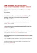ARMY PERSONNEL RECOVERY 101 EXAM &NewLine;QUESTIONS WITH CORRECT ANSWERS 2026&sol;2027