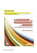 TEST BANK FOR Leadership and Management for Nurses Core Competencies for Quality Care&comma; 5th Edition by Anita Finkelman