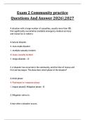 Community Health Nursing Exam 2 Practice Questions & Answers 2026&sol;2027&NewLine;&NewLine;
