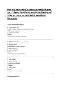PUBLIC ADMINISTRATION EXAMINATION QUESTIONS &NewLine;AND CORRECT ANSWER WITH EXPLANATION GRADED &NewLine;A&plus; STUDY GUIDE SOUTHERN NEW HAMPSHIRE UNIVERSITY &NewLine;