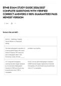 EFMB EXAM STUDY GUIDE 2026&sol;2027 COMPLETE QUESTIONS WITH VERIFIED CORRECT ANSWERS &vert;&vert; 100&percnt; GUARANTEED PASS NEWEST VERSION