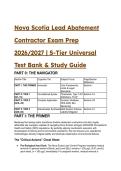 Nova Scotia Lead Abatement Contractor Exam Prep 2026&sol;2027 &vert; S-Tier Universal Test Bank & Study Guide