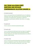CALT EXAM 2026 EXAM SCRIPT&NewLine;QUESTIONS AND DETAILED&NewLine;COMPREHENSIVE SOLUTIONS GRADED A&plus;