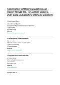 PUBLIC FINANCE EXAMINATION QUESTIONS AND &NewLine;CORRECT ANSWER WITH EXPLANATION GRADED A&plus; &NewLine;STUDY GUIDE SOUTHERN NEW HAMPSHIRE UNIVERSITY &NewLine;