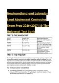 Newfoundland and Labrador Lead Abatement Contractor Exam Prep 2026&sol;2027 &vert; S-Tier Test Bank & Study Guide &lpar;58 Scenarios&rpar;