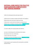 NATIONAL HOME INSPECTOR PRACTICE EXAM QUESTIONS COMPLETE WITH 100&percnt; VERIFIED ANSWERS