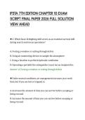 IFSTA 7TH EDITION CHAPTER 10 EXAM&NewLine;SCRIPT FINAL PAPER 2026 FULL SOLUTION&NewLine;VIEW AHEAD