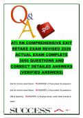 ATI RN Comprehensive Exit Retake Exam Revised 2026 Actual Exam Complete 3650 Questions and Correct Detailed Answers &vert; 3650&plus; ATI RN & NGN Practice Questions on Pharmacology&comma; Med-Surg&comma; Pediatrics&comma; Mental Health&comma; Maternal Nursing & NCLEX Review