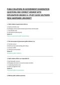 PUBLIC RELATIONS IN GOVERNMENT EXAMINATION &NewLine;QUESTIONS AND CORRECT ANSWER WITH &NewLine;EXPLANATION GRADED A&plus; STUDY GUIDE SOUTHERN &NewLine;NEW HAMPSHIRE UNIVERSITY &NewLine;