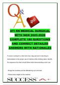 ATI RN Medical Surgical with NGN 2025&ndash;2026 Complete 180 Questions and Correct Detailed Answers with Rationales &vert; Medical-Surgical Nursing Exam Prep&comma; NGN Practice Questions & ATI RN Review