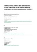 STRATEGIC PUBLIC MANAGEMENT QUESTIONS AND &NewLine;CORRECT ANSWER WITH EXPLANATION GRADED A&plus; &NewLine;STUDY GUIDE SOUTHERN NEW HAMPSHIRE UNIVERSITY &NewLine;