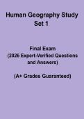 Human Geography Study Set 1 2026 Questions & Answers &vert; Study Guide PDF