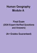 Human Geography Module A Exam 2 2026 Questions & Answers &vert; Study Guide PDF