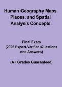 Human Geography Maps&comma; Places&comma; and Spatial Analysis Concepts Exam 2026 PDF