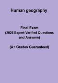 Human Geography Exam 2 2026 Questions & Answers &vert; Complete Study Guide PDF