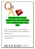 Ironworker NCCER Certification Exam 2026 Complete 300&plus; Questions and Verified Answers &vert; Structural Steel&comma; Rigging&comma; Cranes&comma; Welding&comma; OSHA Safety & Ironworker Training