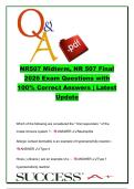NR507 Midterm & Final Exam 2026 Complete 500&plus; Questions and 100&percnt; Correct Answers &vert; Pathophysiology&comma; Immunology&comma; Cardiac&comma; Pulmonary&comma; Renal & Mental Health Study Guide &vert; Chamberlain University