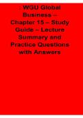 WGU Global Business Chapter 15 Study Guide Lecture Summary and Practice Questions 2025&sol; 2026