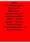 WGU Fundamentals for Success in Business Leadership and Communication Skills Study Guide 2025&sol; 2026