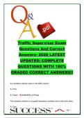 Traffic Supervisor Exam 2026 Complete 500&plus; Questions and Correct Answers &vert; ODOT Traffic Control&comma; Work Zone Safety&comma; MUTCD Standards&comma; Flagger Operations & Temporary Traffic Management