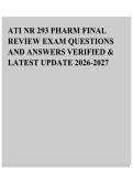 ATI NR 293 PHARM FINAL REVIEW EXAM QUESTIONS AND ANSWERS VERIFIED & LATEST UPDATE 2026-2027 &NewLine;