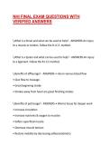 NHI FINAL EXAM QUESTIONS WITH VERIFIED ANSWERS