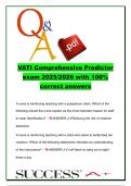 VATI Comprehensive Predictor Exam 2025&sol;2026 Complete Study Guide with 100&percnt; Correct Answers &vert; Nursing Fundamentals&comma; Pharmacology&comma; Pediatrics&comma; Mental Health & NCLE