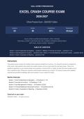 Excel Crash Course Exam Actual Exam 2026&sol;2027 &vert; Complete Exam-Style Questions &vert; 100&percnt; Verified &ndash; Detailed Rationales &ndash; Pass Guaranteed &ndash; A&plus; Graded&NewLine;&NewLine;