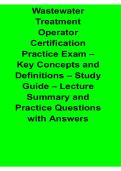 Wastewater Treatment Operator Certification Practice Exam Key Concepts and Definitions Study Guide 2025&sol; 2026