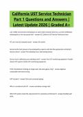 California UST Service Technician&NewLine;Part 1 Questions and Answers &vert;&NewLine;Latest Update 2026 &vert; Graded A&plus;