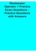 Wastewater Operator Level 1 Practice Exam Questions Study Guide Practice Questions with Answers 2025&sol; 2026