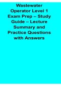 Wastewater Operator Level 1 Exam Prep Study Guide Lecture Summary and Practice Questions 2025&sol; 2026