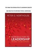 TEST BANK FOR INTRODUCTION TO LEADERSHIP CONCEPTS AND PRACTICE 5TH EDITION BY PETER G&period; NORTHOUSE &NewLine;
