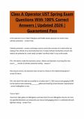 Class A Operator UST Spring Exam&NewLine;Questions With 100&percnt; Correct&NewLine;Answers &vert; Updated 2026 &vert;&NewLine;Guaranteed Pass