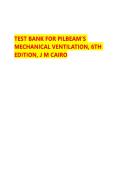 TEST BANK FOR PILBEAM&rsquo;S MECHANICAL VENTILATION&comma; 6TH EDITION&comma; J M CAIRO