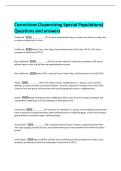 Corrections &lpar;Supervising Special Populations&rpar;&NewLine;Questions and answers