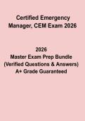 Certified Emergency Manager &lpar;CEM&rpar; Exam 2026 Questions & Answers &vert; Study Guide PDF