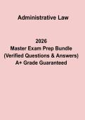Administrative Law Exam 2 2026 Questions & Answers &vert; Study Guide PDF
