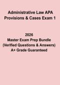 Administrative Law APA Provisions & Key Cases Exam 1 Study Guide &lpar;2026 Updated&rpar;