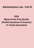 Administrative Law Fall 2025 Exam Study Guide & Revision Notes &lpar;2026 Updated&rpar;