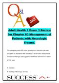 Adult Health 1 NURS 350 Exam 3 &ndash; 40 Neurologic Trauma NCLEX Questions and Answers &vert; Spinal Cord Injury&comma; Traumatic Brain Injury&comma; ICP & Autonomic Dysreflexia Review &vert; Chamberlain University