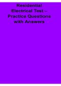Residential Electrical Test Practice Questions with Answers 2025&sol; 2026
