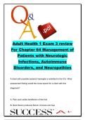 Adult Health 1 NURS 350 Exam 3 &ndash; 35 Neurologic Infection and Autoimmune Disorder NCLEX Questions and Answers &vert; Meningitis&comma; Multiple Sclerosis&comma; Guillain-Barr&eacute; Syndrome & Myasthenia Gravis Review &vert; Chamberlain University