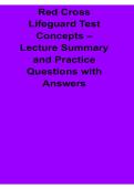 Red Cross Lifeguard Test Concepts Lecture Summary and Practice Questions with Answers 2025&sol; 2026