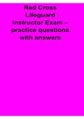 Red Cross Lifeguard Instructor Exam Practice Questions with Answers 2025&sol; 2026