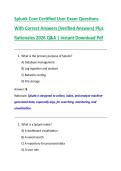 Splunk Core Certified User Exam Questions &NewLine;With Correct Answers &lpar;Verified Answers&rpar; Plus &NewLine;Rationales 2026 Q&A &vert; Instant Download Pdf 